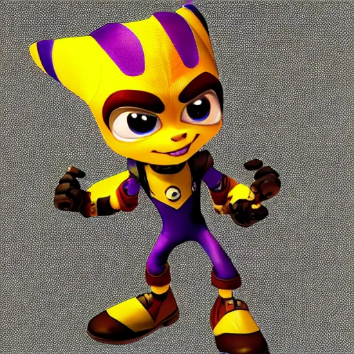 Image similar to ratchet and clank meets violet parr