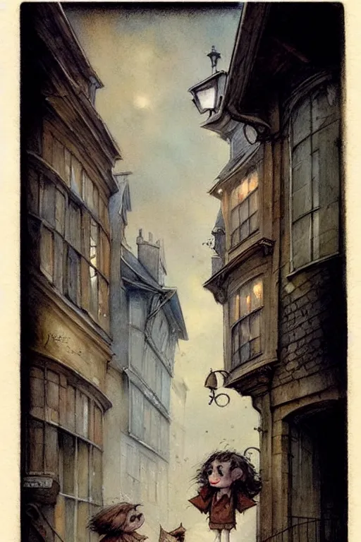 Image similar to (((((1950s harry potter street . muted colors.))))) by Jean-Baptiste Monge !!!!!!!!!!!!!!!!!!!!!!!!!!!