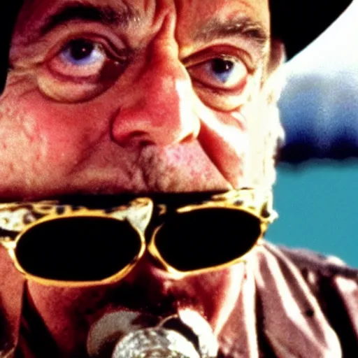 Image similar to bill murray in fear and loathing in las vegas, movie still, promotional shot