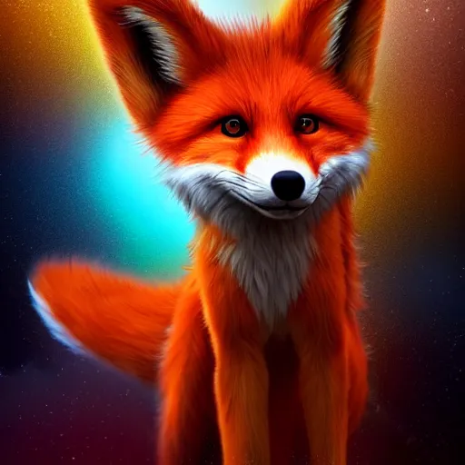 Prompt: digital unusually orange fox, retrowave palette, digital world, highly detailed, electric breeze, anatomically correct orange and white vulpine, synth feel, fluffy face, ear floof, flowing fur, super realism, accurate animal imagery, 4 k digital art