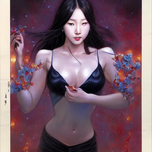 Prompt: Beautiful korean female idol, by Mark Brooks, by Donato Giancola