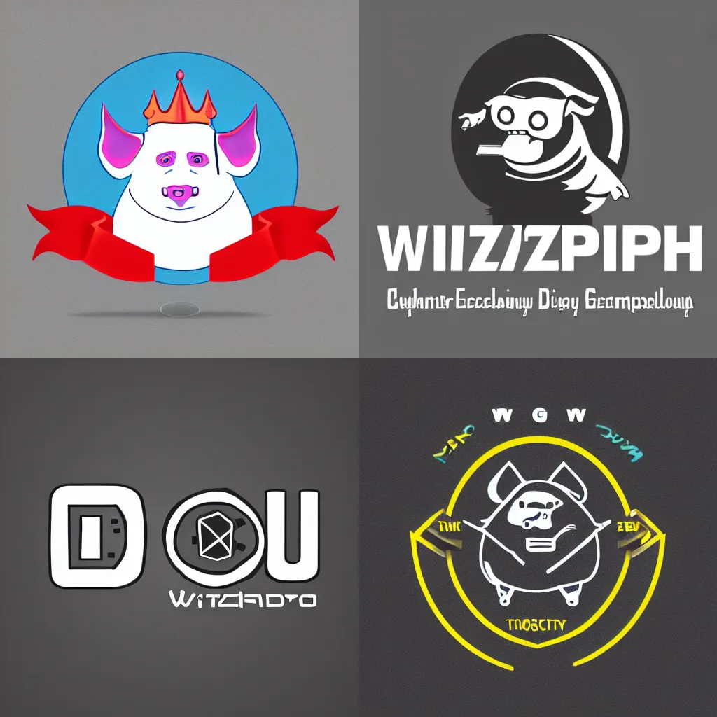 Prompt: logo for a technology development company called WizardPig