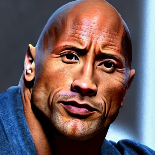 Prompt: dwayne johnson's face on the body of a kangaroo