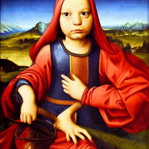 Prompt: a renaissance style portrait painting of E.T