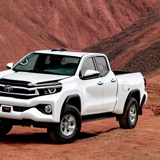 Prompt: toyota pickup 2 0 2 2 on the mountains professional photo