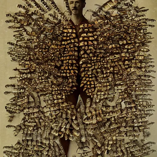 Image similar to human made up of insects by alfred stevens
