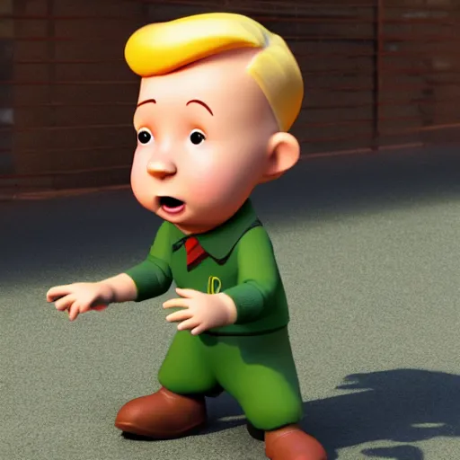 Prompt: tin tin, depicted as a pixar character, high quality cg render, 4 k