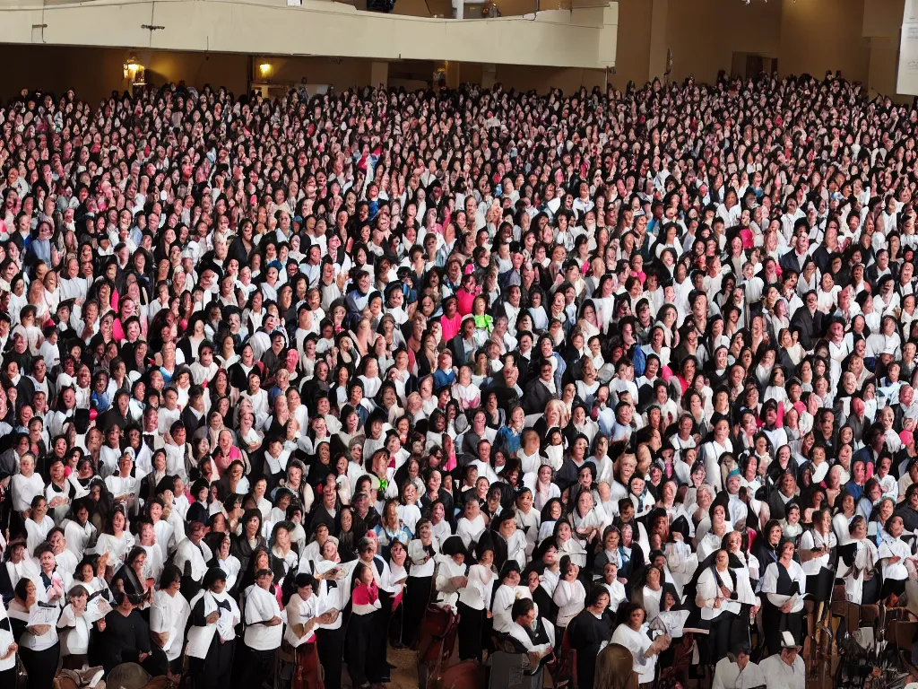 Image similar to 1000 humans for a choir and sing to welcome the lord's arrival