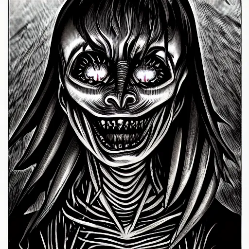 Image similar to a dark humanoid, hyper detailed, in the style of h. r. giger and junji ito and h. r. giger and junji ito, selfie