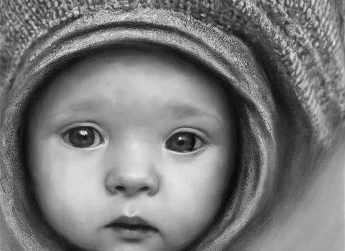 Prompt: a full head shot portrait, closup, detailed photograph of a cute two hundred years old baby, head wears signs of ages, photorealism ultradetailed digital art, irina french, heraldo ortega, mandy jurgens, golden ratio, art canvas, award winning, masterpiece trending on artstation 8 k 1 5 0 mpx, hasselblade wide shot