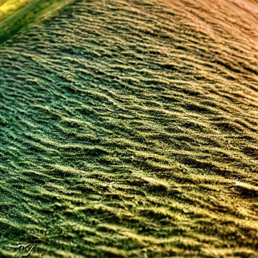 Prompt: a hill with the texture of goosebumps macro photography