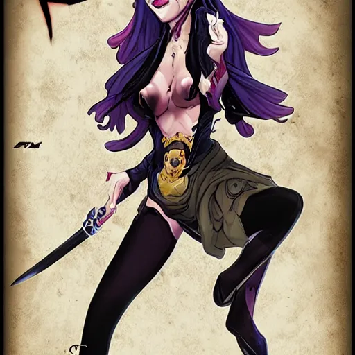 Image similar to jinx from arcane, christopher c. lee,