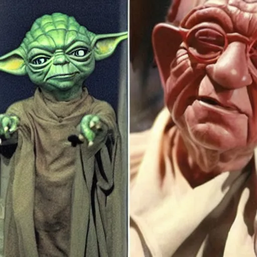 Prompt: a fusion between yoda and giulio andreotti