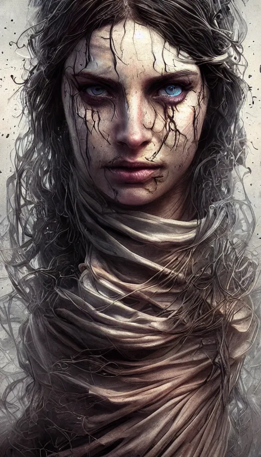 Image similar to furious gorgeous woman, face covered in dirt, lord of the rings ,cyberpunk, neon, fibonacci, sweaty, insane, intricate, highly detailed, digital painting, artstation, concept art, smooth, sharp focus, illustration, Unreal Engine 5, 8K, art by artgerm and greg rutkowski and alphonse mucha