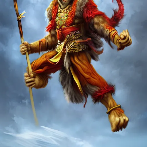 Prompt: wukong the monkey king by tooth wu