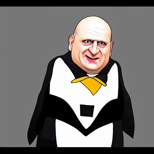 Image similar to Steve Ballmer as The Penguin!! in Batman, 4k, digital art, artstation, cgsociety