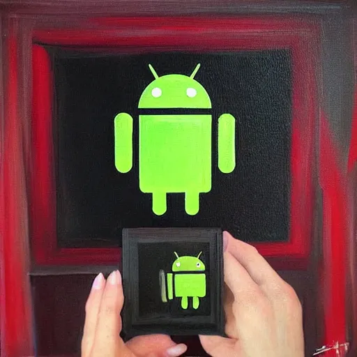 Prompt: “Android painting a painting of another android in Paris”