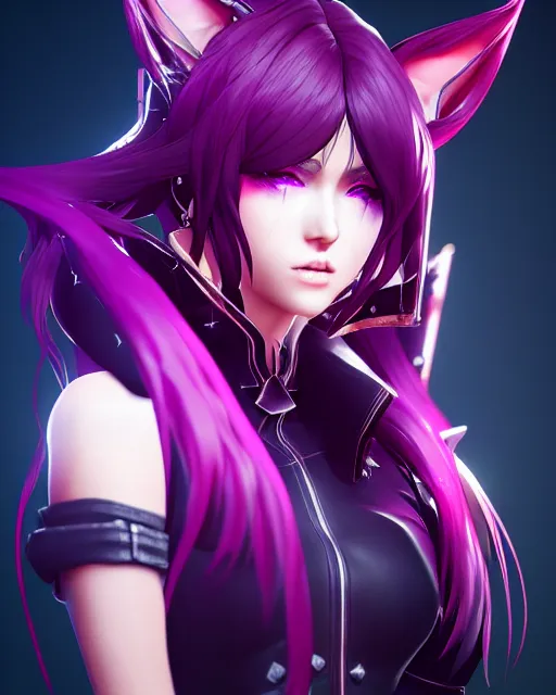 Image similar to beautiful portrait of AHRI from KDA in code vein in the style of WLOP, artgerm, yasutomo oka, rendered in unreal engine and redshift octane , dynamic dramatic lighting, soft lighting, imagine fx, artstation, cgsociety, by Bandai Namco artist