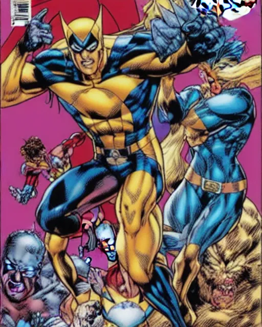 Image similar to x-men cover by jim lee, marvel comics