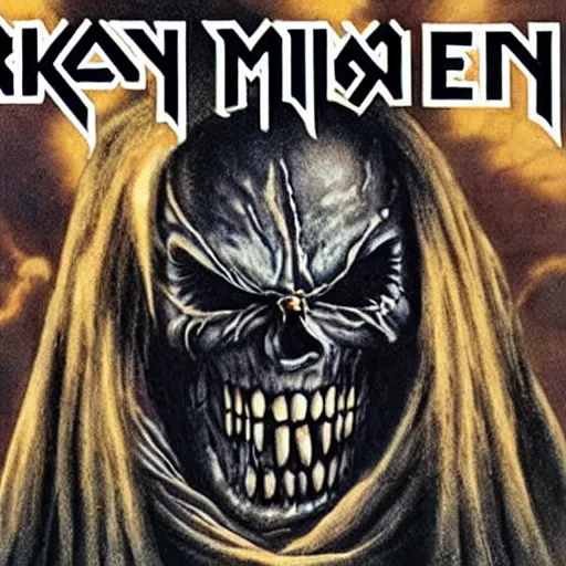 Prompt: Iron Maiden album cover