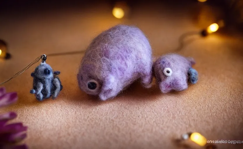 Prompt: tardigrade mini cafe diorama macro photography, needle felted tardigrades, ambient, atmospheric photograph, string lights, romantic