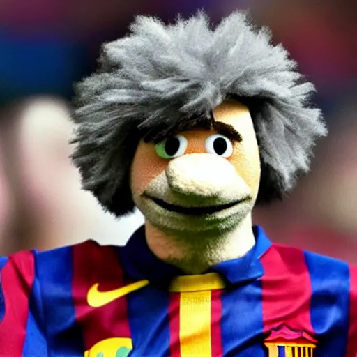 Image similar to lionel messi as a muppet