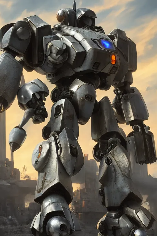 Image similar to mechwarrior 5 : mercenaries mech megaman transformer robot boss tank engine game octane render, 4 k, hd 2 0 2 2 3 d cgi rtx hdr style chrome reflexion glow fanart, global illumination ray tracing hdr fanart arstation by ian pesty by jesper ejsing pixar and disney unreal zbrush central hardmesh