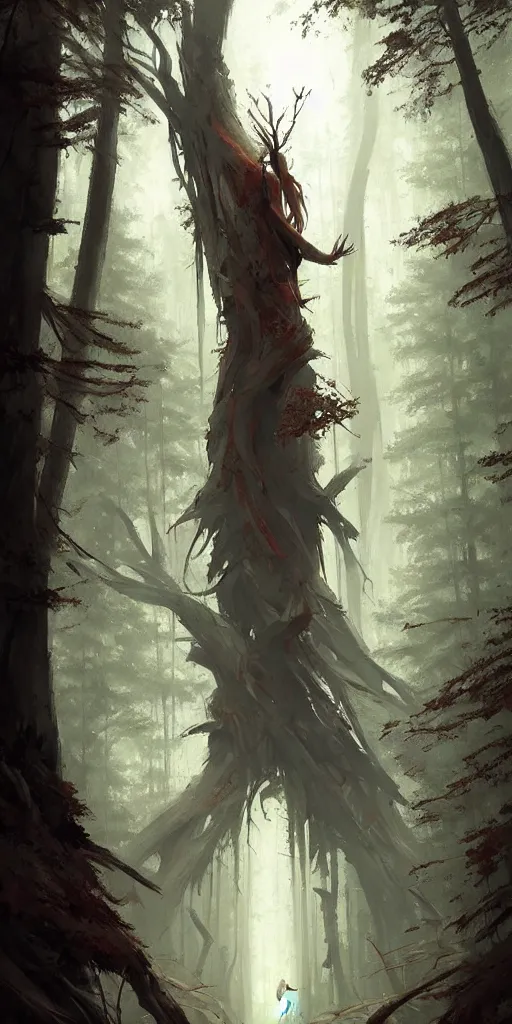 Image similar to Spirit of forest, by Greg Rutkowski