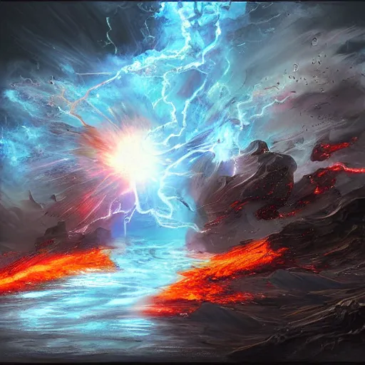 Image similar to explosive storm, fantasy art, concept art, ultra detail