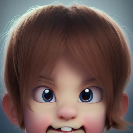 Image similar to super cute but angry gran, portrait, face symmetry, centered, anime style, disney character style, octane render, symetrical portrait, 3 d, pixar, disney, epic lighting, cinematic composition, hyperrealistic, 8 k