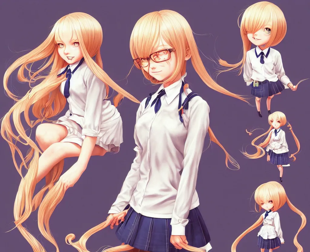 Image similar to cute rich demented prep school girl with long blonde hair happily sets cat aflame short silky hair velvet film occlusion shadow specular reflection rim light unreal engine artstation pinterest art by range murata and ilya kuvshinov intricate highly detailed 8 k illustration surreal