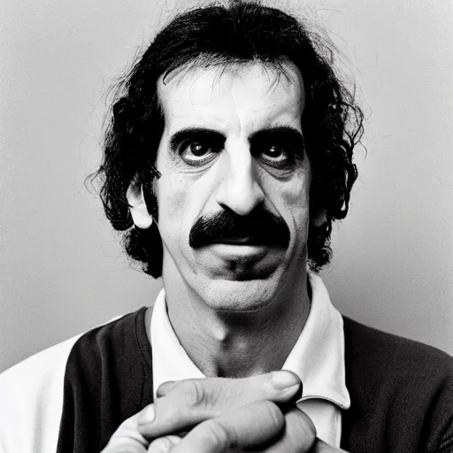 Image similar to portrait of Frank Zappa eats a frank at Zappa club