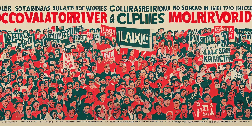 Image similar to Poster depicting International Worker Solidarity and collective action unique-H 832