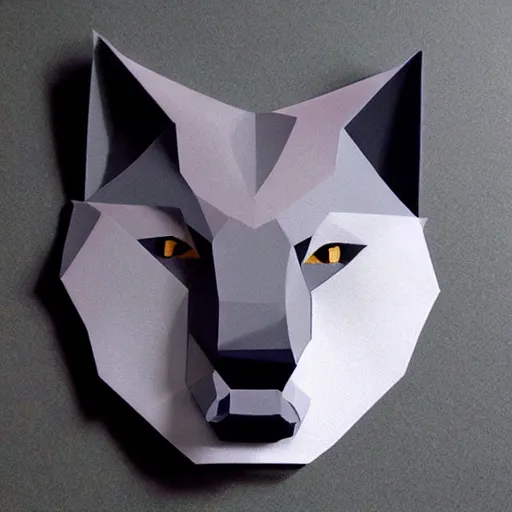 Image similar to low poly wolf face