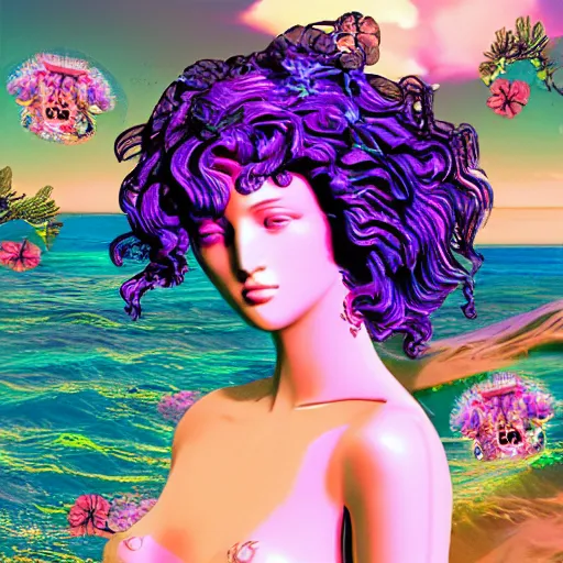 Image similar to vaporwave aphrodite