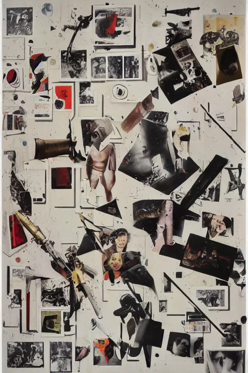 Image similar to life without ammo by richard hamilton and mimmo rotella and violet polsangi