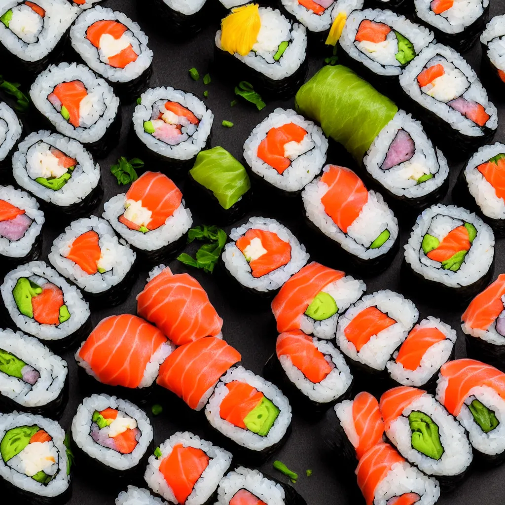 Image similar to sushi rolls, award winning food photography