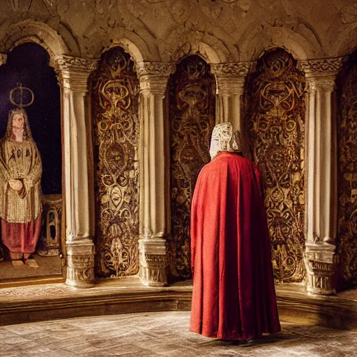 Image similar to the Holy Grail at Castle Gaillard in Andalys, very detailed, award winning photo, masterpiece, cinematic