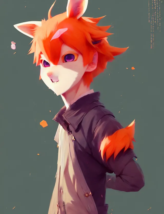 Premium AI Image  Cute and Handsome anime boy with short orange hair