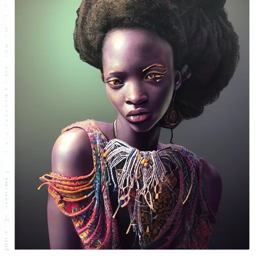 Prompt: the portrait of a blackberry that resembles an absurdly beautiful, graceful, elegant, sophisticated african girl, an ultrafine hyperdetailed illustration by kim jung gi, irakli nadar, intricate linework, bright colors, octopath traveler, final fantasy, unreal engine 5 highly rendered, global illumination, radiant light, detailed and intricate environment,