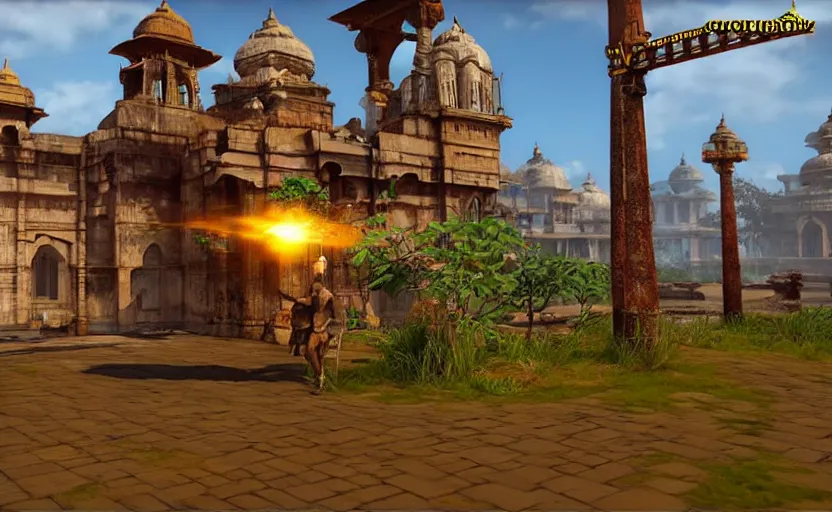 Prompt: “Arcane video game set in India, digital art, unreal engine, 4K UHD image”