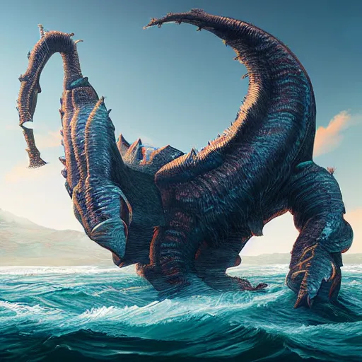 Image similar to 8 k digital art of sea giant