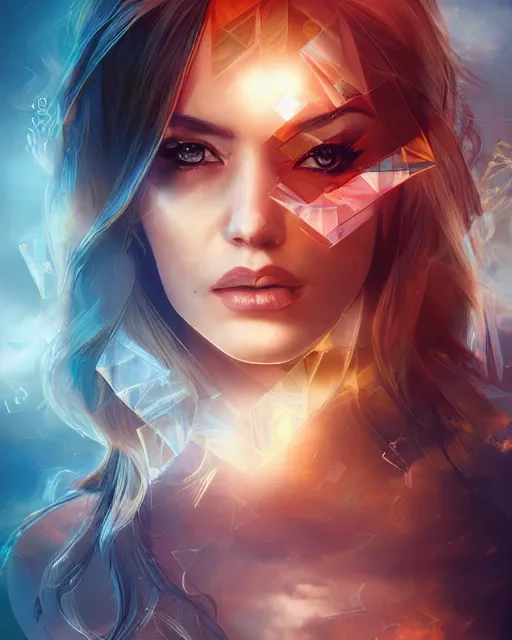 Prompt: beautiful auburn woman portrait double exposure cityscape sunrise, by artgerm, ross tran, photorealism, deviantart