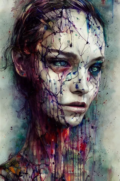 Image similar to tribal cyborg woman portrait flower heqdress art by agnes cecile, beautiful, soft, smooth