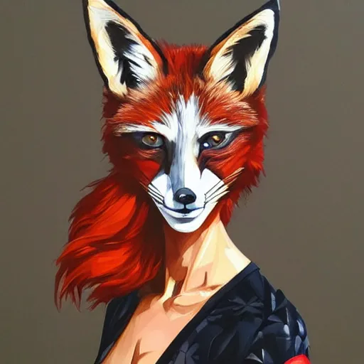 Prompt: portrait of a royal fox by Sandra Chevrier, trending on Artstation