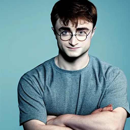 Prompt: daniel radcliffe as hulk, photo from a promo shoot, studio lighting, black background