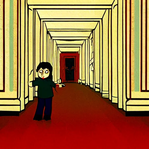 Image similar to the shining in pixar style