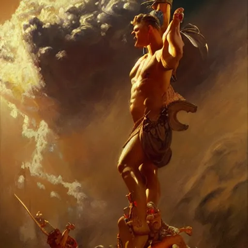 Prompt: angry zeus. highly detailed painting by gaston bussiere, craig mullins, j. c. leyendecker 8 k