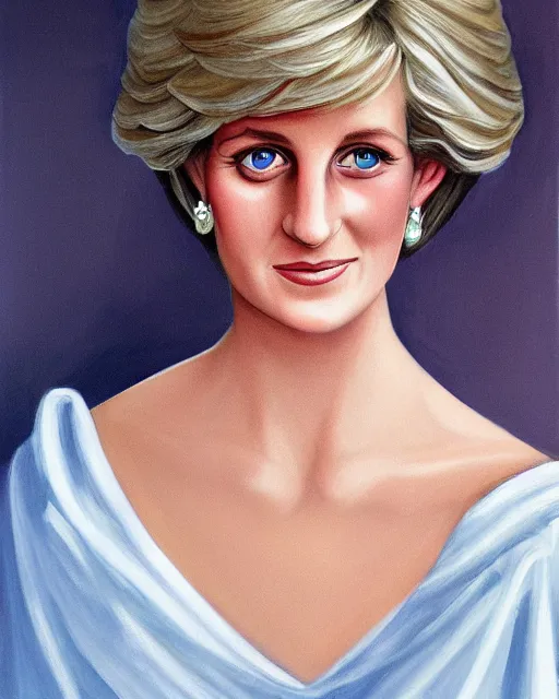 Prompt: elegant portrait of princess diana, loish