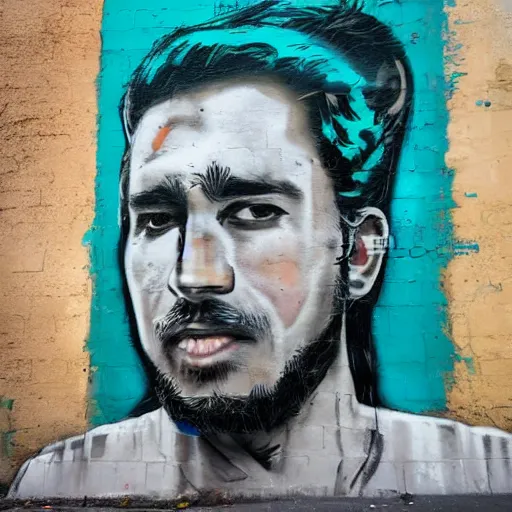 Image similar to a portrait in the style of street art